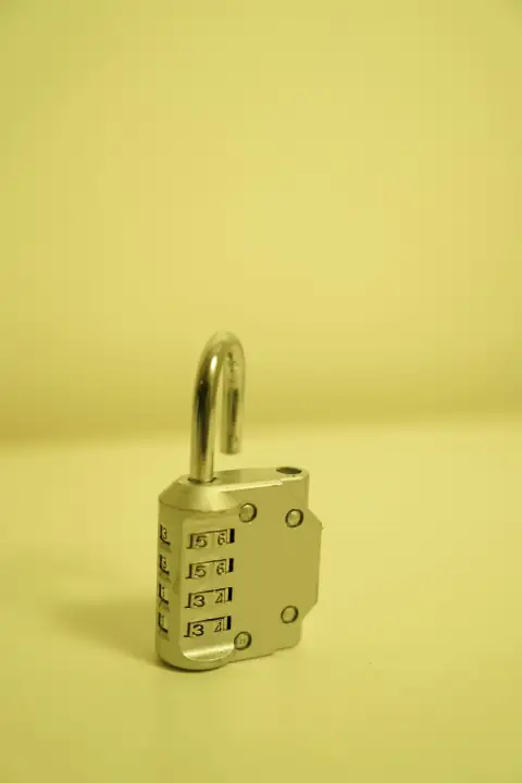 Locks: a combination combination lock on a yellow background