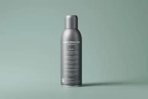 Air fresheners: a bottle of hair product on a green background