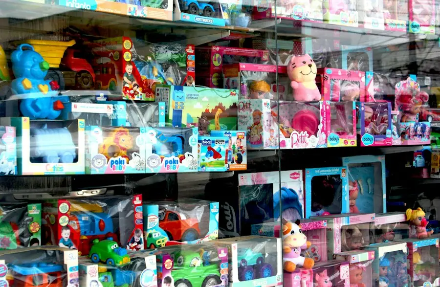 Shelves of toys